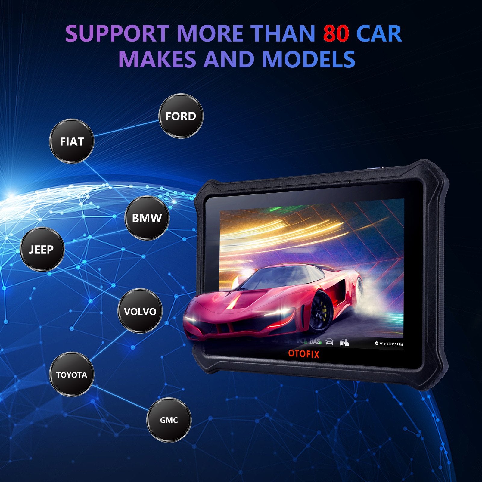 OTOFIX D1 Diagnostic Tool support more than 80 car makes and models