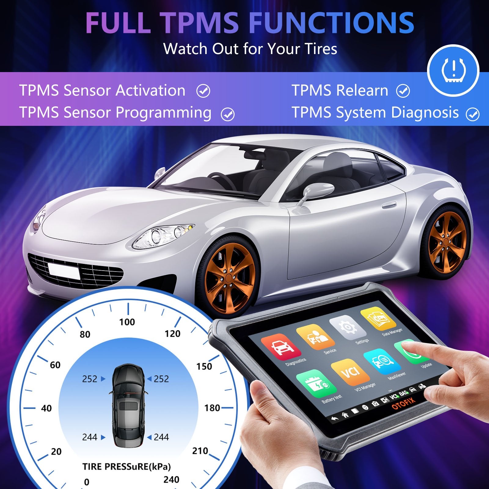 OTOFIX D1 Diagnostic Tool full tpms functions